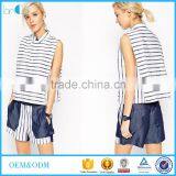 Latest Formal Blouse and Shorts Patterns Two Piece Sets for Ladies thumbnail-1