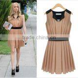HD-D78 New Design OEM Factory V-neck Women Dresses/casual Short Chiffon Dress/party Dress thumbnail-1