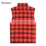 Stock Wholesale Warm Plaids Men Fleece Vest thumbnail-2