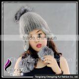 CX-C-42D Classic Real Mink Fur Customs Hats With Pom Poms thumbnail-1