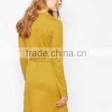 MGOO High Quality Wholesale Autumn Office Dresses Fashion Brand Design OL Vestidos Yellow Casual Pencil Dress Long Sleeve 8564 thumbnail-2