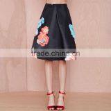 MGOO 2016 Brand Design Custom Floral Umbrella Skirts For Women High Waist Black Beauty Up Skirt 15145A216 thumbnail-3