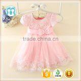 Lace Dress Fabric Summer Princess Children Girls Dress With Pink thumbnail-1