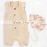 Button-up Linen Baby Boy Romper Summer Toddler Clothing Trendy Baby Clothes Modern Designs thumbnail-3