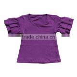 2016 Summer High Quality Fashion Toddler Ruffle Knit Cotton Solid Children Shirts Costume thumbnail-3