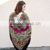 Vintage Ukrainian Shawl,Russian Shawl, Wool Shawl, Tablecloth, Floral Shawl , Floral Scarf,