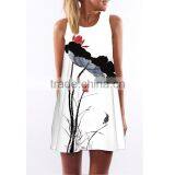 HOT Plus Size Slit Sleeveloose Irregular Mini Chiffon Dresses Women Summer Dress 2015 New Fashion thumbnail-6