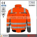 High Visibility 3M 8906 Waterproof Pilot Coat hi Vis Wear Safety Bomber Jacket thumbnail-2