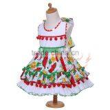 Watermelon Spanish Flower Girl Dress With Bonnet and Knickers thumbnail-2