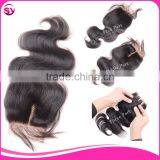 Cheap Bleached Knots Non Remy Hair Body Wave 3 Part Closure thumbnail-1