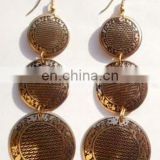 Costume jewelry earrings brass metal earrings