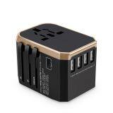 Newest Type C 3.0A Fast USB Chargers 8A Fuse Portable World Travel Adapter 5V Adaptor Multi Plug Outlet thumbnail-3