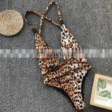 5colors Sexy Sports Bathing Suits Women's Swimwear Plunging V Neck One Piece Swimsuit thumbnail-3