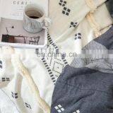 OLIVEHOME 100%COTTON Knitted Throw Blanket Decor Sofa Couch or Bed Tassels Design thumbnail-6