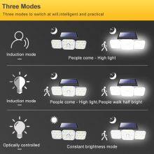 54/138 LEDs Outdoor Solar Wall Lamp Powered Sunlight 3 Heads Remote Control Waterproof LED Lamp For Garden Courtyard Street Lamp thumbnail-3