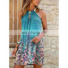 Manufacturers Wholesale Women's Short Sleeve Casual Printed Pocket Dress Women's Clothing thumbnail-3