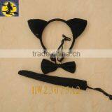 Black Plush Cat Headband Set for Sexy Party Girl thumbnail-1
