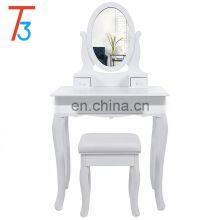Cheap Wooden Vanity Mirrored Modern Dressing Table With Mirror And Stool thumbnail-3