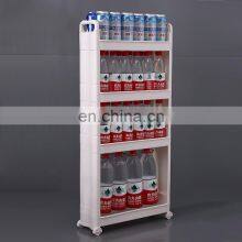 Narrow Home Kitchen Storage 4 Tiers Slim Trolley Cart Bathroom Kitchen Trolley Storage Organizer Kitchen Cart With Wheels thumbnail-5