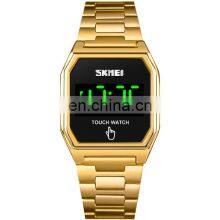 New Arrival Skmei 1679 Waterproof Touch Screen Led Watch Gold Digital Men Watches
