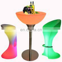Outdoor Round Party Cocktail Night Club Furniture Led Bar Tables Christmas Festival Party Light Led Bar Table Lamp