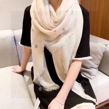 Good-looking and fashion Chanel cashmere scarves peach pink scarf for sale