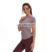 Casual Sportswear Custom Logo Yoga Top Female Gym Fitness Wear T-shirt Loose Casual Outdoor Running Clothing thumbnail-5