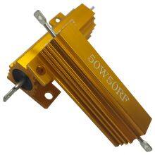 High Power Resistor Gold Aluminum Shell Resistor 0.1R To 100K 5W 10W 25W 50W 100W 500W Trapezoid RX24 Resistor thumbnail-2