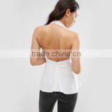 Sexy White Colour Lady Blouse Designs v Neck Fashion Girls Party Wear Tops thumbnail-3