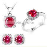 2015 Latest Design Popular Flower Shaped Earring and Necklace Wedding Jewelry Set