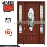 Rustic style genuine American solid wood front door with transom                        
                                                Quality Choice