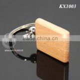 Square Wooden Material Keychain Promotional Custom Or Wholesale Metal Keyring Blank Wood Keyholder thumbnail-3