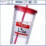 16oz Double Wall Plastic Straw Mug or Sippy Mug and Beautiful Remove ps Plastic Sippy Mug thumbnail-5