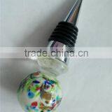 Popular Colorful Glass Ball Shape Bottle Wine Stopper thumbnail-2