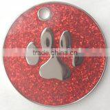 Low Price and High Quality Paw Prints Glitter Dog Tag