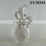 With Liquid Gold Flower Design Ceramic Vase Decoration thumbnail-1