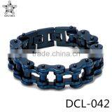 Wholesale Jewellery Braclet Hot Sale 18mm Stainless Steel Blue Heavy Mens Bracelet