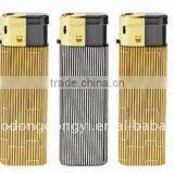 Refillable Electronic Lighter With Gold Cap