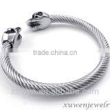 Cable Wire Mens 316l Stainless Steel Bracelet With Skull thumbnail-1