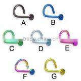 Titanium Anodized Nose Screw Ring Body Piercing Jewelry thumbnail-2