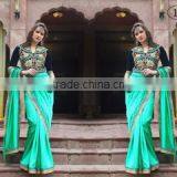 Brainy Mustard Satin Chiffon Saree/indian Designers Saree Online Shopping thumbnail-5