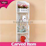 4 Tiers Exquisite Hollow Out Storage Shelf / Flower Shelf,Decorative Wooden Corner Shelves