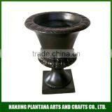 Wholesale Urn Black Urn and Outdoor Flower Vase Fiberglass Resin Urn thumbnail-1