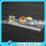 Slatwall Acrylic Shelf Clear Wall Mounted Plastic Slatwall Display Shelf for Water Cup