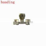 T-type Connector With Three Milled Nut (open Nut ) ,high Quality Forged Brass Connector , Bsp Npt Thread thumbnail-1