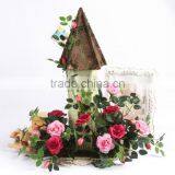 European Style Decoration Cottage Potted Silk Flowers Home Artificial Bonsai Roses thumbnail-1