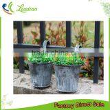 Bulk Antique Black Galvanized Outdoor Wall Hanging Metal Planter thumbnail-1