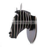 Wooden Animal Head Statue Home Wall Decoration Wooden Decorative Statue Zebra Head thumbnail-3