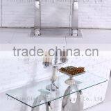 Industrial Tempered Glass Console Table With Metal thumbnail-3