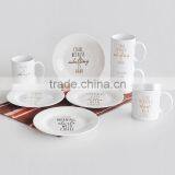 Porcelain Dessert Gold Decal Plate Set, Dish Plate thumbnail-5